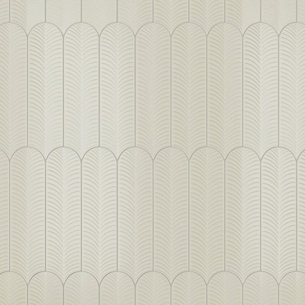 Feather Cream 3 in. x 12 in. 3D Textured Glossy Ceramic Subway Wall Tile (20-Piece, 4.84 sq. ft. /Case)