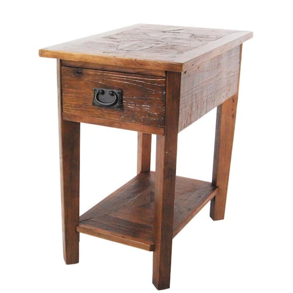Alaterre Furniture Revive Natural Oak Storage Side Table