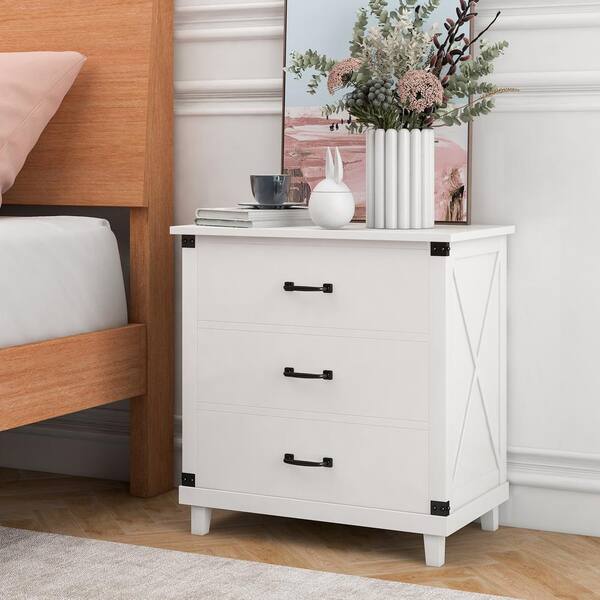Sifcon 27cm 3 Drawer Cabinet On Legs Storage Unit Bedside Home 
