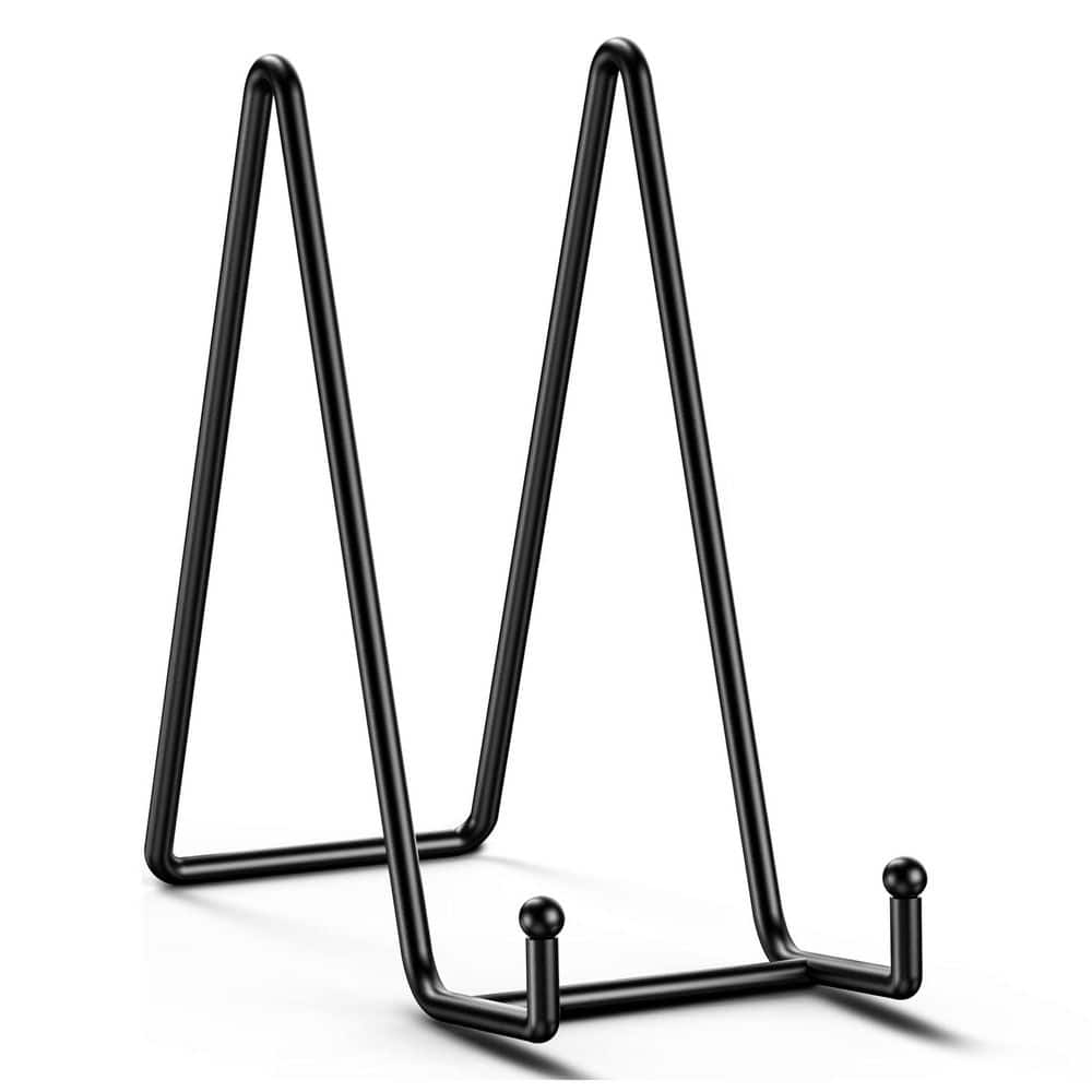 2-Pack Metal Plate Display Stand with Matte Black Finish, Large