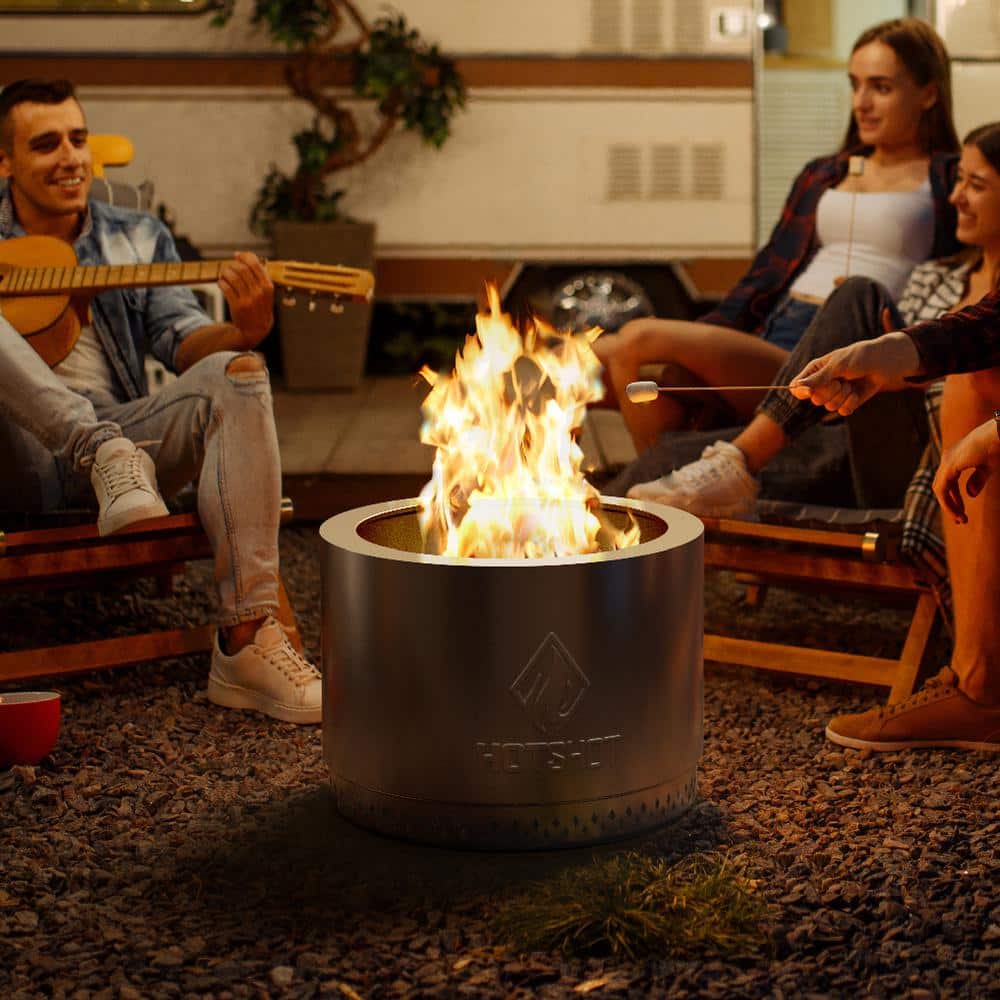 HotShot 19.5" Smokeless Stainless Steel Portable Fire Pit