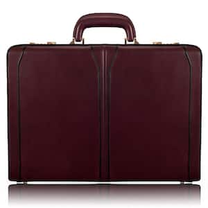 3.5 in. Lawson Burgundy Top Grain Cowhide Leather Attache Briefcase