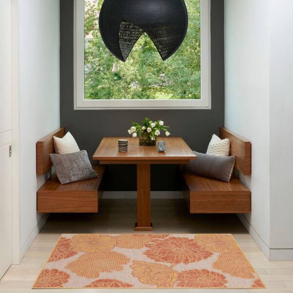 Garden Oasis Coral 3 ft. x 5 ft. Nature-inspired Contemporary Area Rug