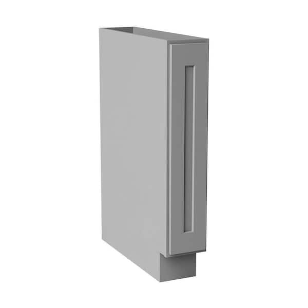 6 in. W x 24 in. D x 34.5 in. H Ready to Assemble Solid Wood Shaker Base Spice Rack Kitchen Cabinet in Light Grey