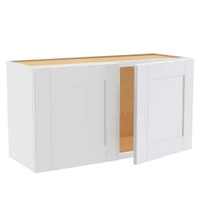 Washington Vesper White Plywood Shaker Assembled Wall Kitchen Cabinet Soft Close 33 W in. x 12 D in. x 18 in. H