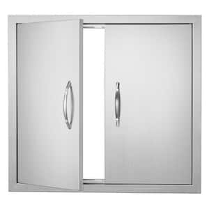 BBQ Access Door, 23.98 in. in Stainless Steel, 2-Door, Stainless Steel Flush Mount Door, Access Door