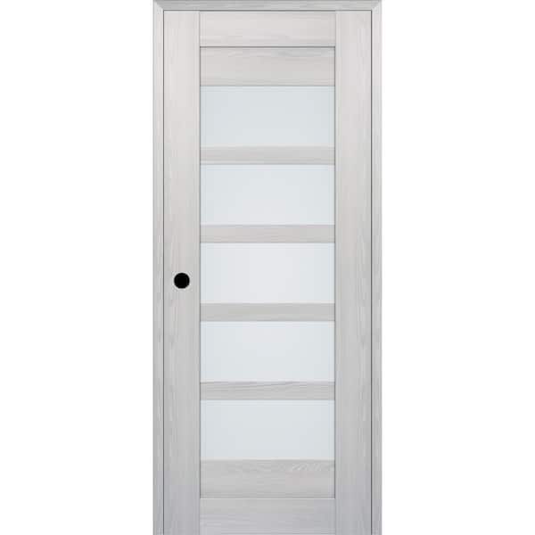 Belldinni 28 in. x 83,25 in. Vona 7 Right-Hand 5Lite Frosted Glass Ribeira Ash Composite DIY-Friendly Single Prehung Interior Door