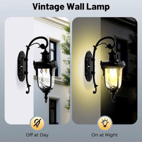 OUKANING 1-Light Black Retro Outdoor/Indoor Waterproof Lantern