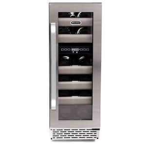 Elite 17-Bottle Seamless Stainless Steel Door Dual Zone Built-In Wine Refrigerator