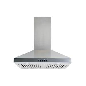 30 in. Convertible Wall Mount Range Hood in Stainless Steel with Stainless Steel Baffle Filters
