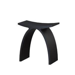 16.5 in. W x 9.1 in. D x 17.1 in. H Solid Surface Stool Waterproof Antimicrobial Stone Resin Shower Seat in Matte Black