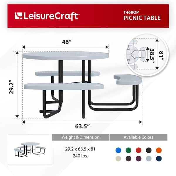 Leisure Craft 46 in. Round ADA Accessible Portable Outdoor