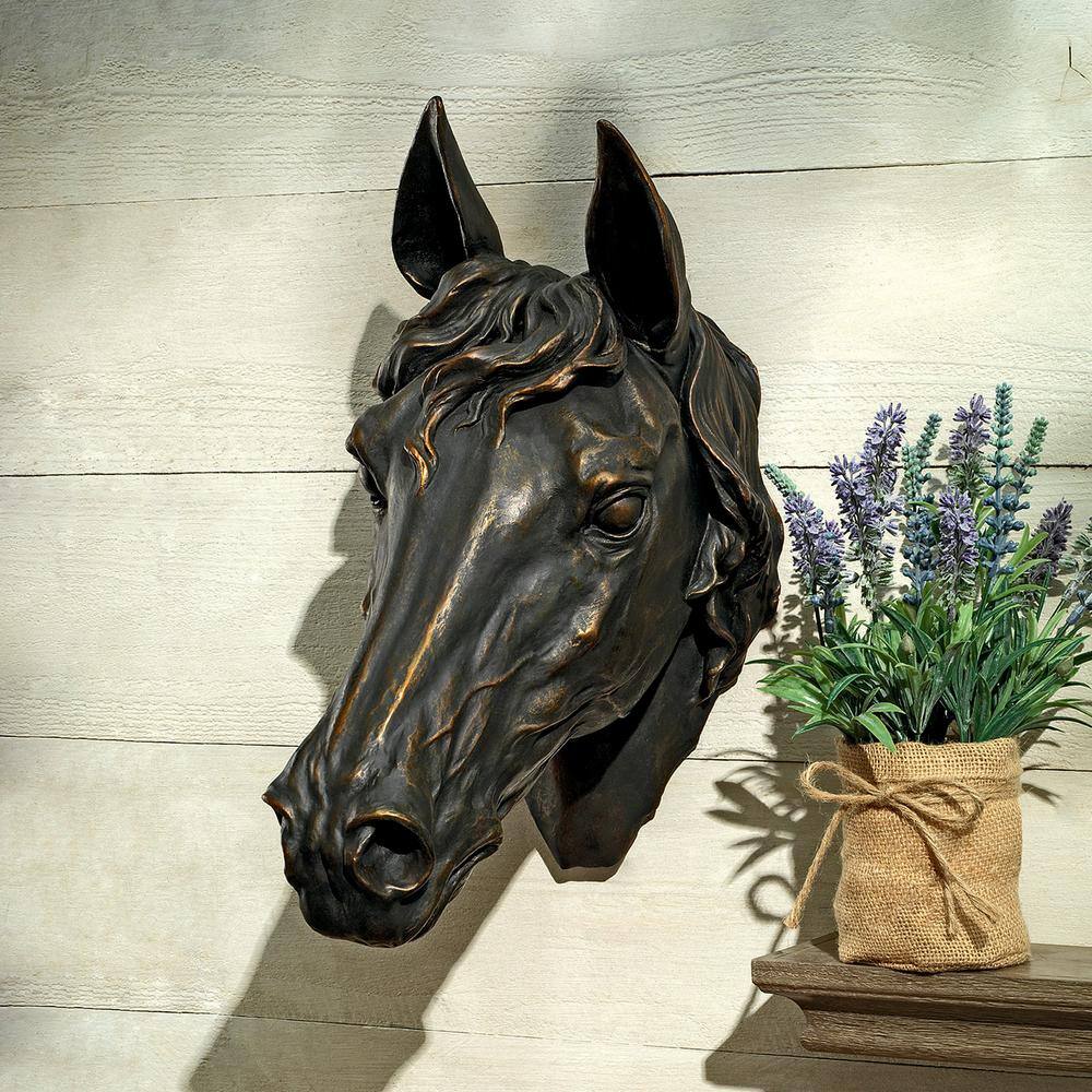 Bronze Finish Resin Patriotic Horse Wall Sculpture