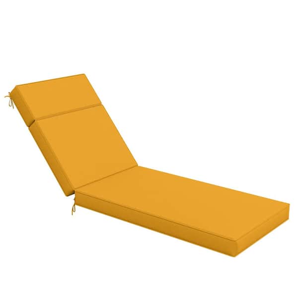 80 in. x 26 in. x 4 in. Premium Waterproof Chaise Lounge Cushion, All-Weather Replacement for Outdoor Chairs Yellow