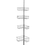 Zenna Home Tension Pole Rust Resistant Corner Shower Caddy in Satin Chrome  2140ALK - The Home Depot