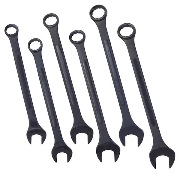 6-Piece 1-3/8 in. to 2 in. Combination Wrench Set Extra Large with Pouch in Black