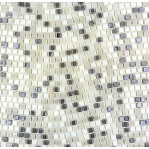 Galaxy White and Gray 11.7 in. x 11.7 in. Square Mosaic Iridescent Glass Wall Pool Floor Tile (20 sq. ft./Case)