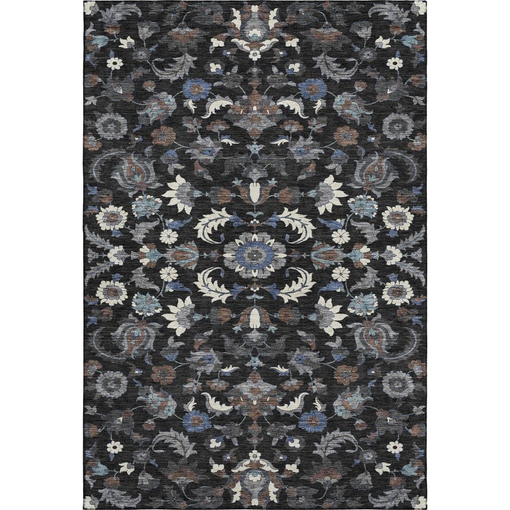 Mayfield Premium Machine Washable Abstract AMF2473 Black 3 ft. x 5 ft. Area Rug price history on PriceWatchPro