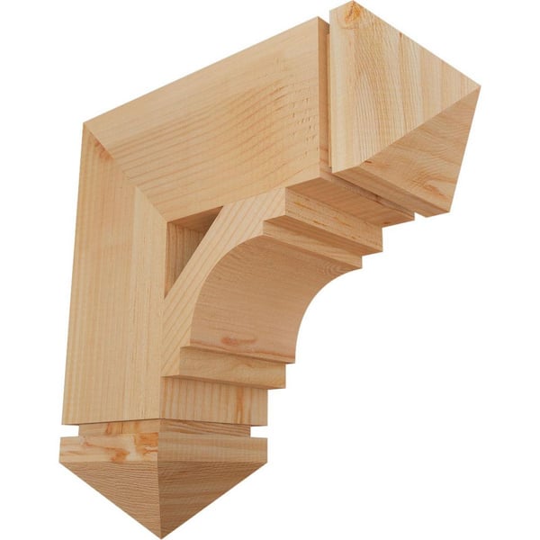 Ekena Millwork 5.5 in. x 18 in. x 18 in. Douglas Fir Merced Arts and Crafts Smooth Bracket