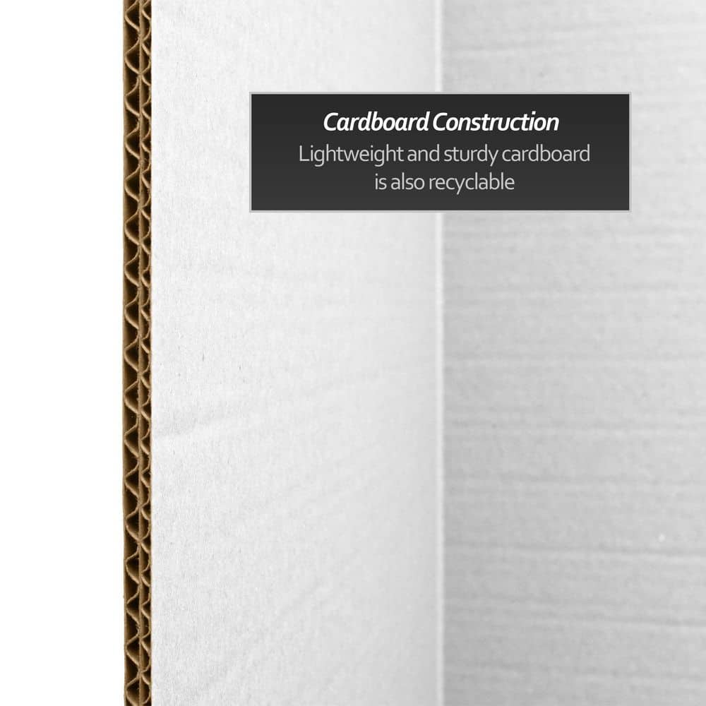 6 ft. Tall White Cardboard Folding Room Divider - 4 Panel