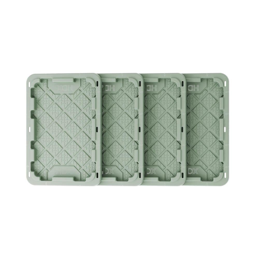 HDX Versatile Green 27 Gal. Storage Tote Lid 4-pack