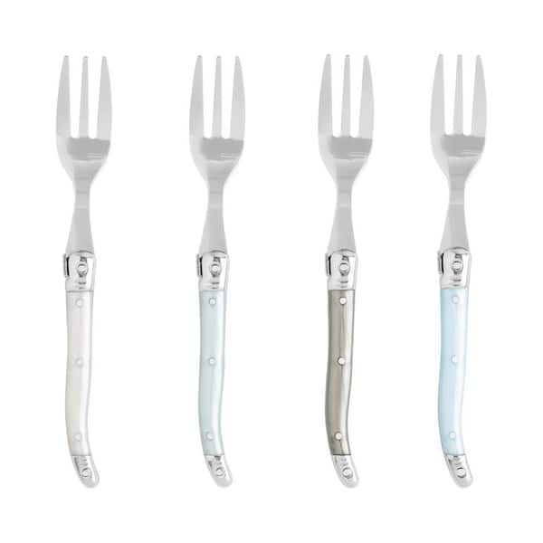 Laguiole Cake Forks, Set of 4 - 18/0 Stainless-Steel with Mother of Pearl Handles