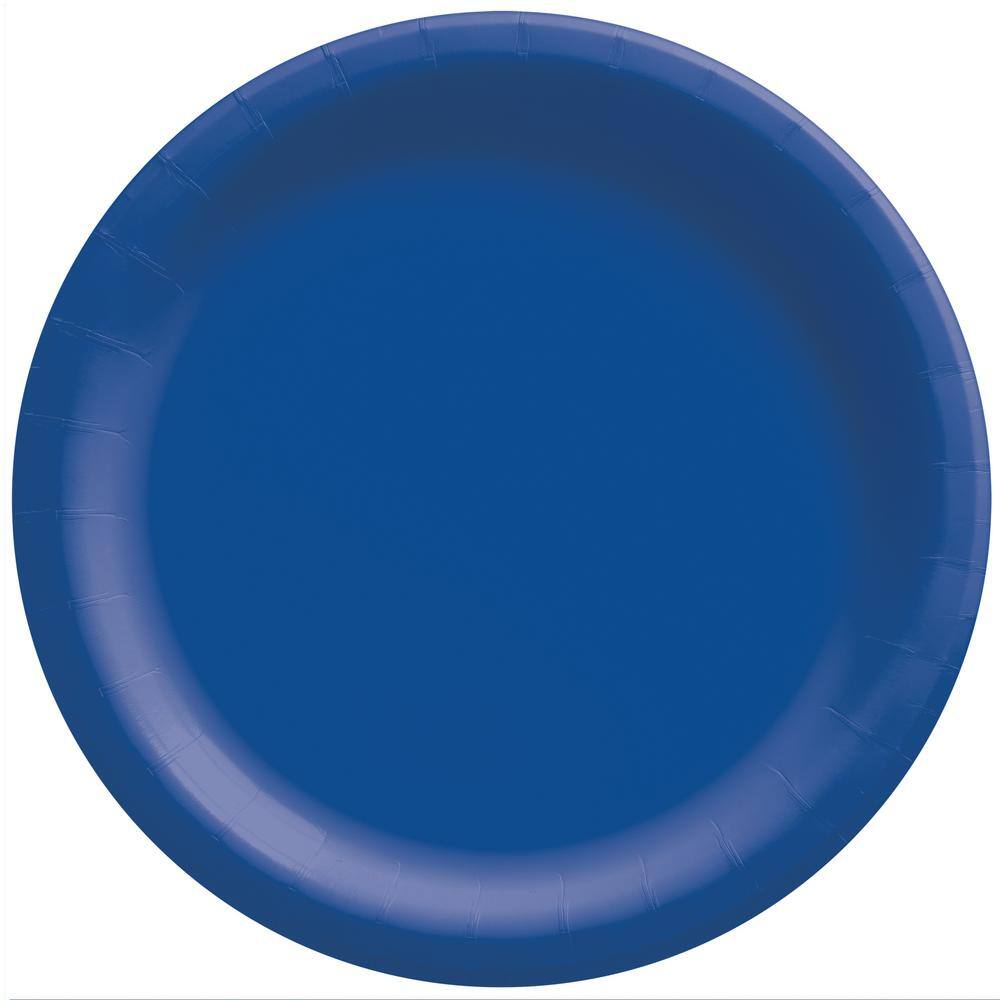 UPC 192937215029 product image for Amscan 8.5 in. x 8.5 in. Bright Royal Blue Round Paper Plates (150-Piece) | upcitemdb.com