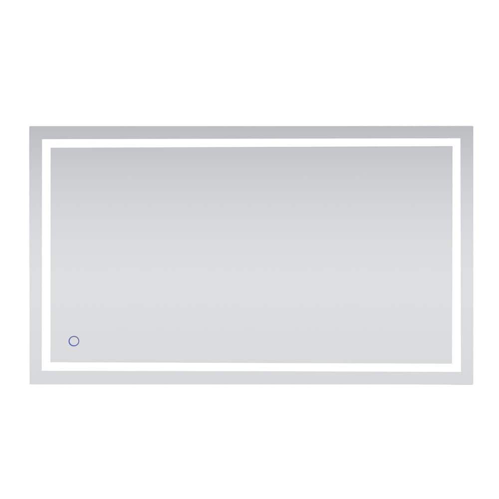 Timeless Home 72 in. W x 42 in. H Rectangle Frameless Silver LED Mirror