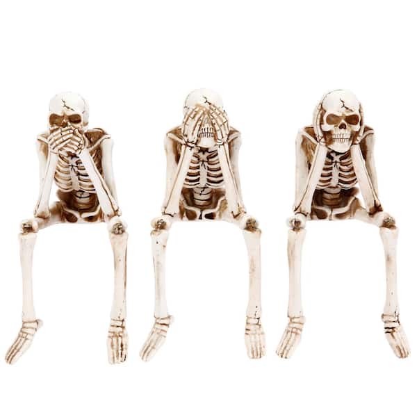 GERSON INTERNATIONAL 8.1 in. H 3 Skeleton Shelf Sitters Halloween Figurines