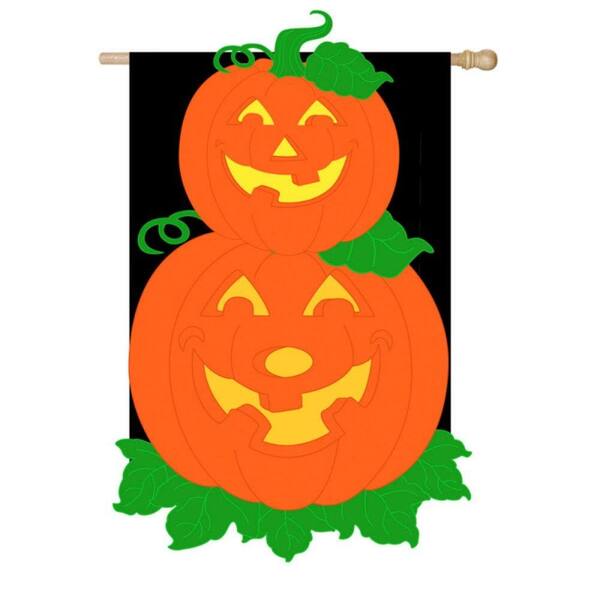 Evergreen 2 ft. x 4 ft. Regular Applique Pumpkin Stack Flag