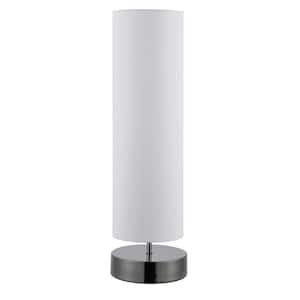 Wick 25.75 in. Black Nickel Table Lamp with White Shade
