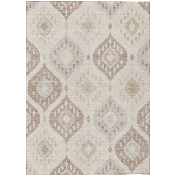 Chantille Machine Washable Indoor/Outdoor Abstract ACN3123 Ivory 10 ft. x 14 ft. Area Rug