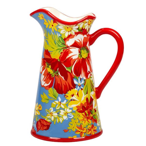 Certified International Blossom Rooster 96 fl. oz. Multi-Colored Earthenware Pitcher