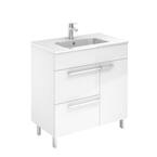 Confort 32 in. W x 18 in. D Vanity in White with Ceramic White Basin