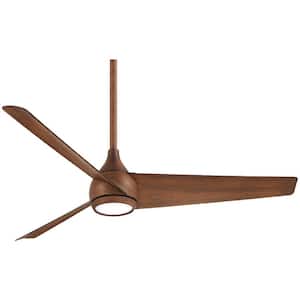 Twist 52 in. Integrated LED Indoor Distressed Koa Smart Ceiling Fan with Remote Control