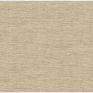 Lela Wheat Faux Linen Wallpaper Border Sample