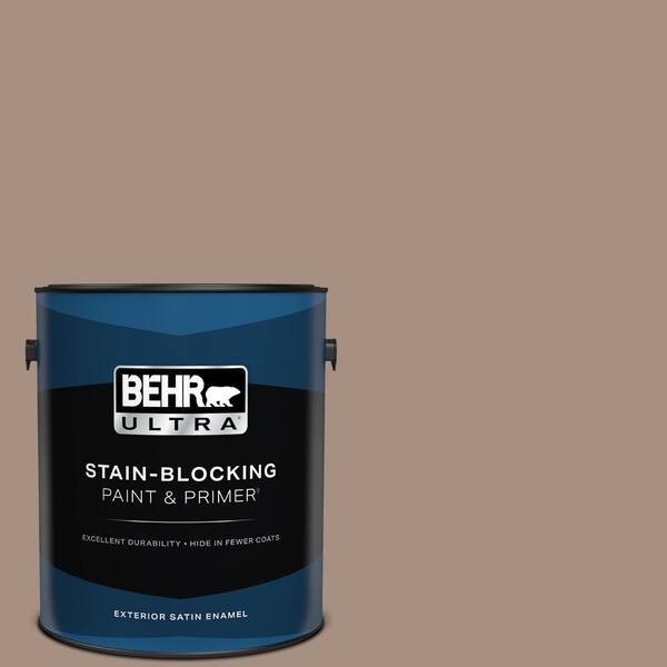 BEHR ULTRA 1 gal. #ECC-56-1 Beach Cabana Satin Enamel Exterior Paint & Primer