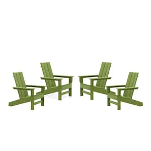 Aria Lime Recycled Plastic Modern Adirondack Chair (4-Pack)