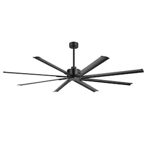 Melissa 7 ft. 6 Fan Speeds Industrial Ceiling Fan in Black with 8 Aluminum Blades and Remote Control Included