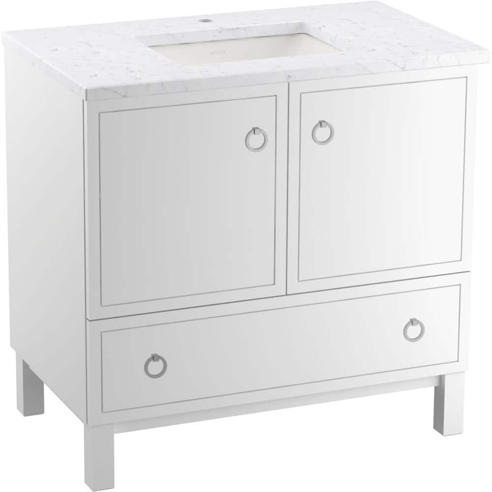 KOHLER Jacquard 36 in. W x 22 in. D x 35 in. H Single Sink Freestanding Bath Vanity in Linen