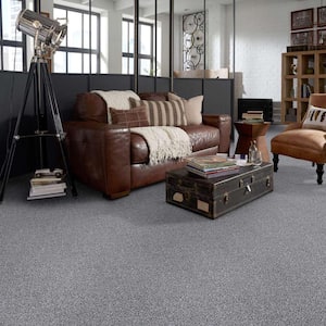 Charming - Aluminum - Gray 24 oz. Polyester Twist Installed Carpet