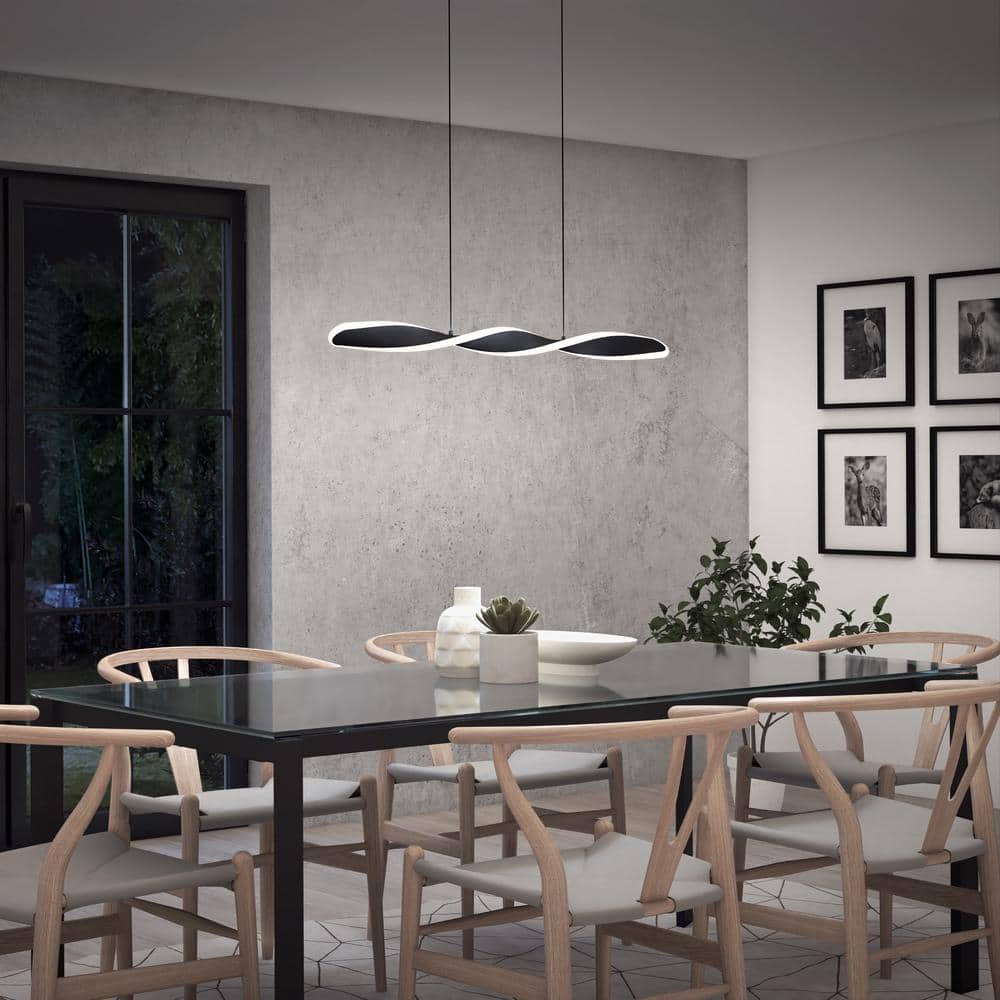 Finley Matte Black Linear LED Pendant Light Fixture