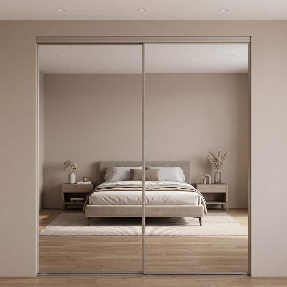 Impact Plus 96 in. x 96 in. Polished Edge Mirror Framed with