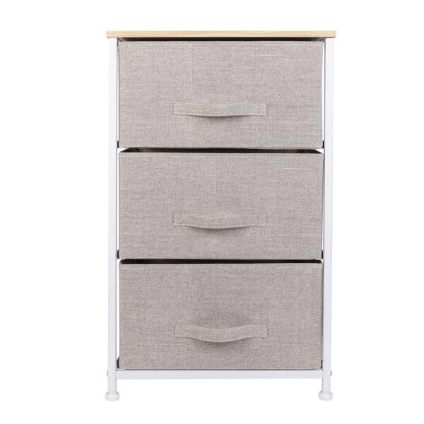 Simplify 3-Drawers Beige Metal Storage Drawer Tower 28.74-in H x 11.81-in W  x 17.72-in D in the Storage Drawers department at