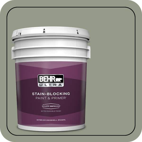 BEHR ULTRA 5 gal. #430F-4 False Cypress Extra Durable Eggshell Enamel Interior Paint & Primer