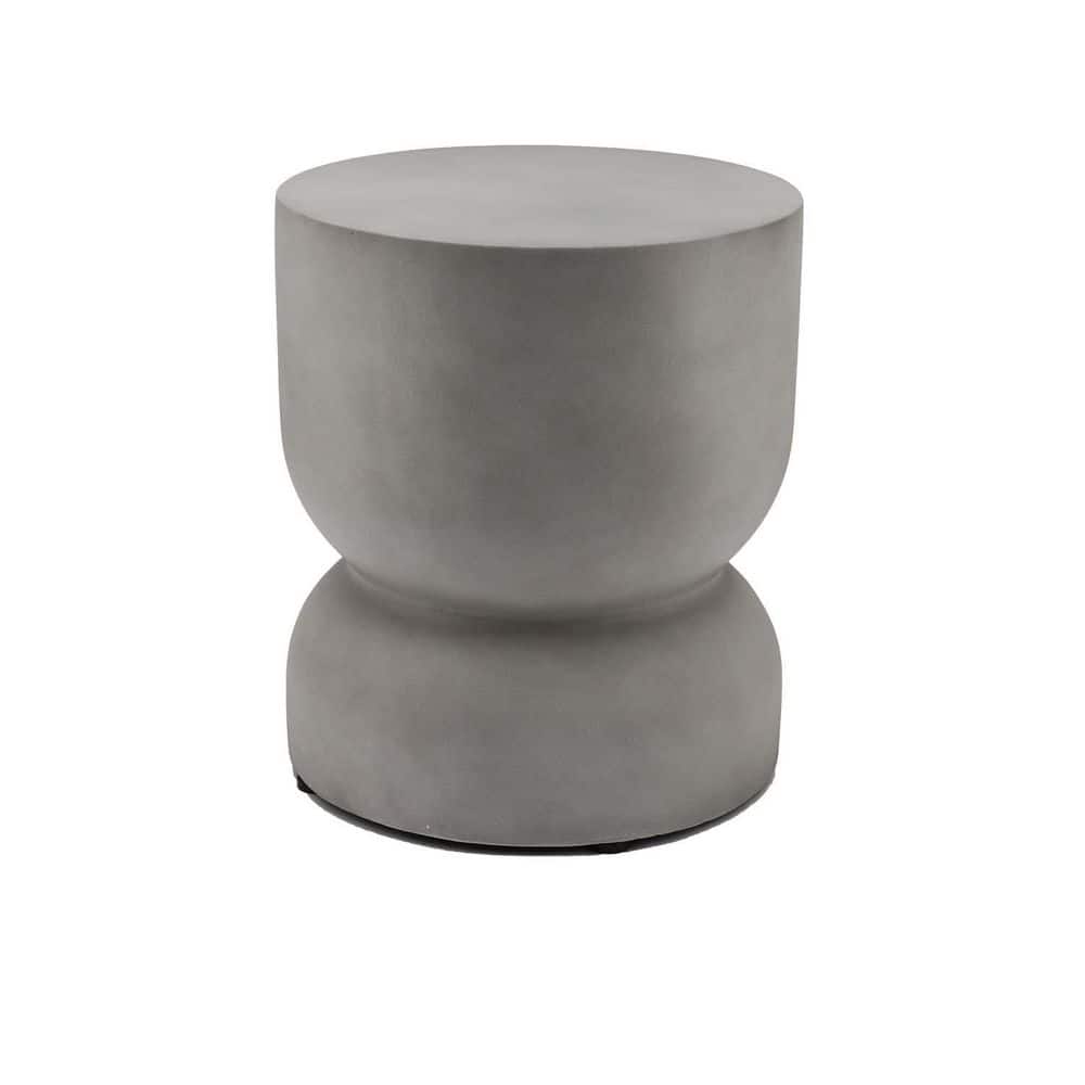 Grey Wood Stump Outdoor Side Table