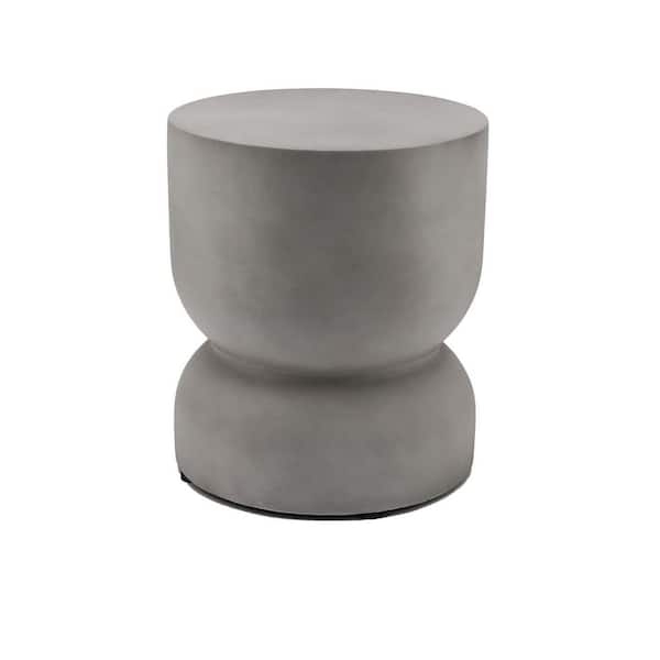 Unbranded Grey Wood Stump Outdoor Side Table