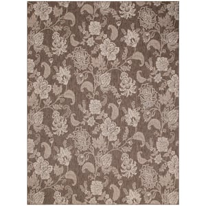 Garden Oasis Mocha 8 ft. x 10 ft. Nature-inspired Contemporary Area Rug