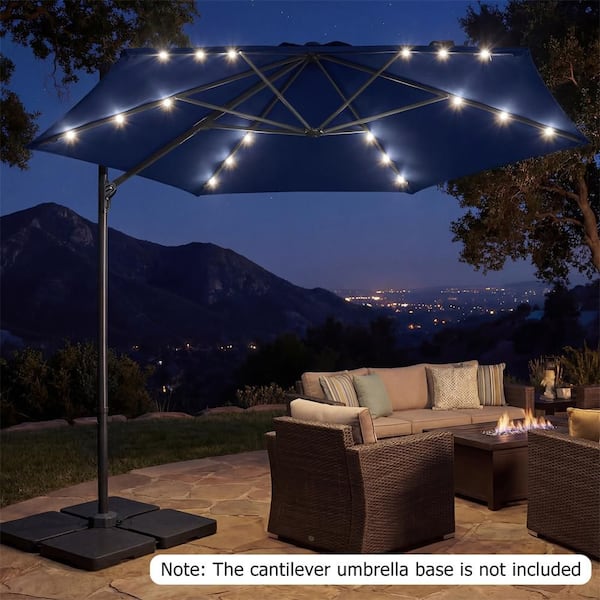 cobana patio umbrella rectangular COBANA 7.5' by 4' Half Rectangular Outdoor Patio Umbrella with Base  Included, Perfect for Balcony, Garden, Deck, Blue