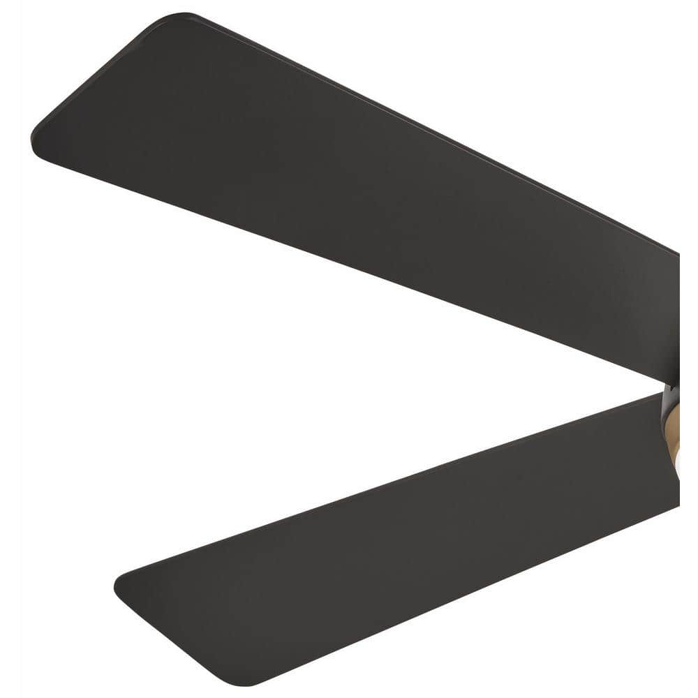 54" Soft Brass and Brushed Carbon LED Ceiling Fan with Remote